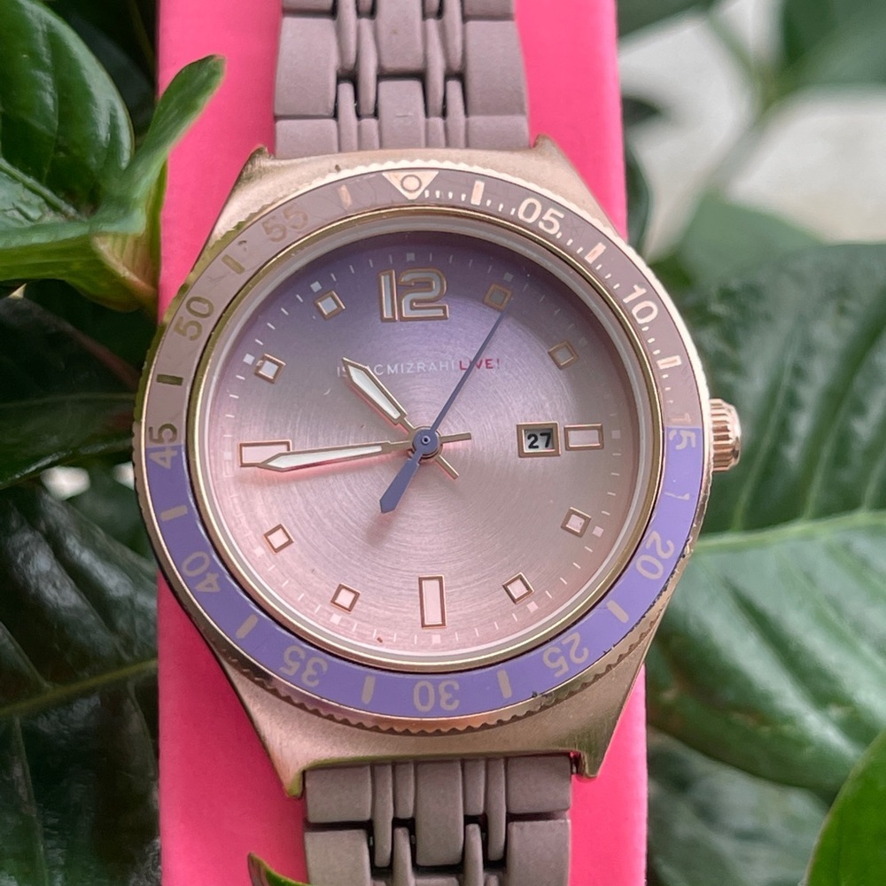 ISAAC MIZRAHI LIVE! Bezel Watch in light Pink - Picture 4 of 14